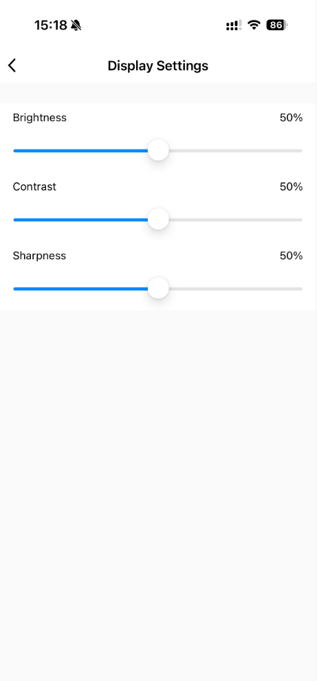 Brightness contrast sharpness sliders