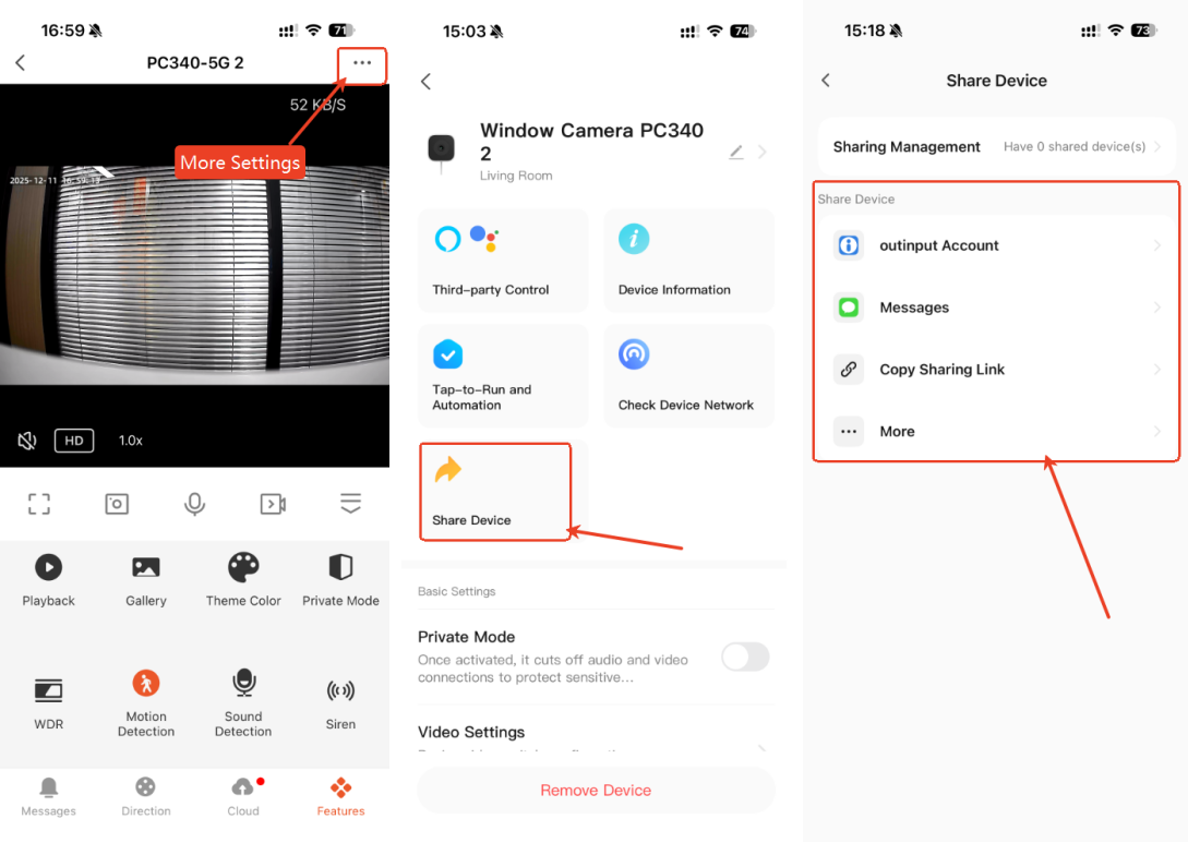 Device Sharing Page