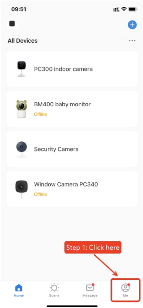 Me page in the app