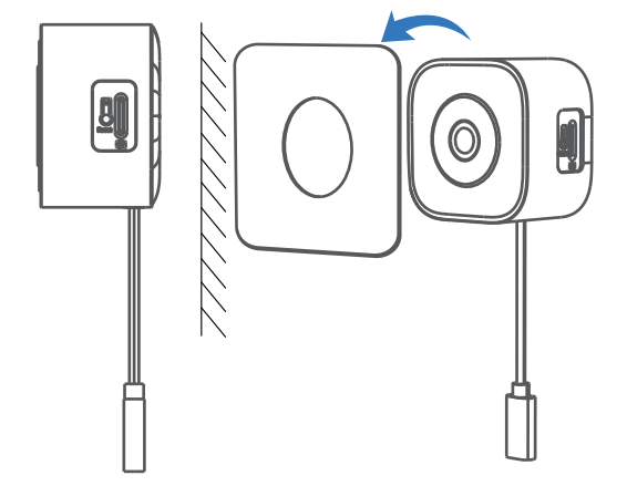 Mount camera on magnetic sticker