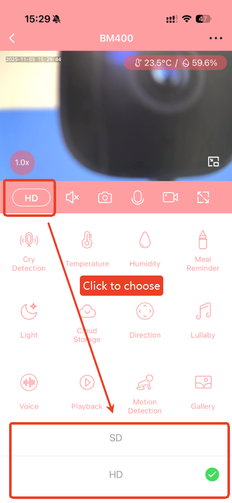 BM400 Resolution Settings